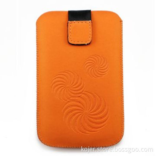 Mobile Phone Pouch, Made of Frosted Material, with Retractable Pull-tab and Velcro Closure
